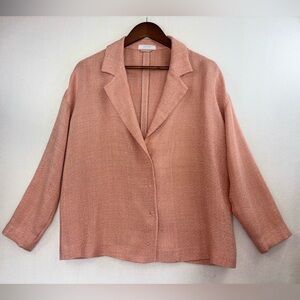 PRADA Knit Blazer‎ Jacket Made in Italy Peach Breathable Pink Plus EU 44 US 14